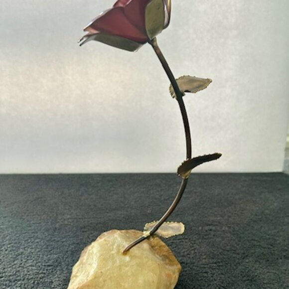 Vintage John DeMott Signed Brass Copper Flower on Base - Picture 3 of 9